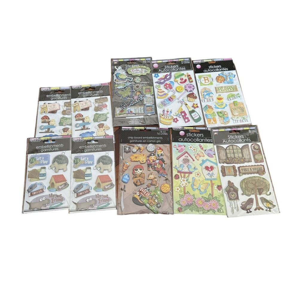 Embellishments Stickers Lot (10 packages) Special Moments Jot Pets Baby Pirate
